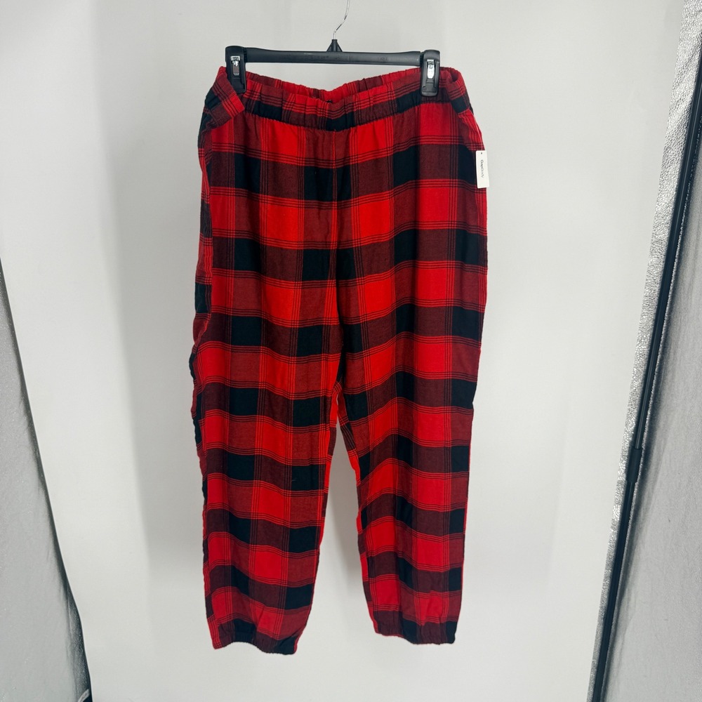 GapBody Mens XL Red Black Buffalo Plaid Flannel Pajama Pants Jogger Cozy Winter